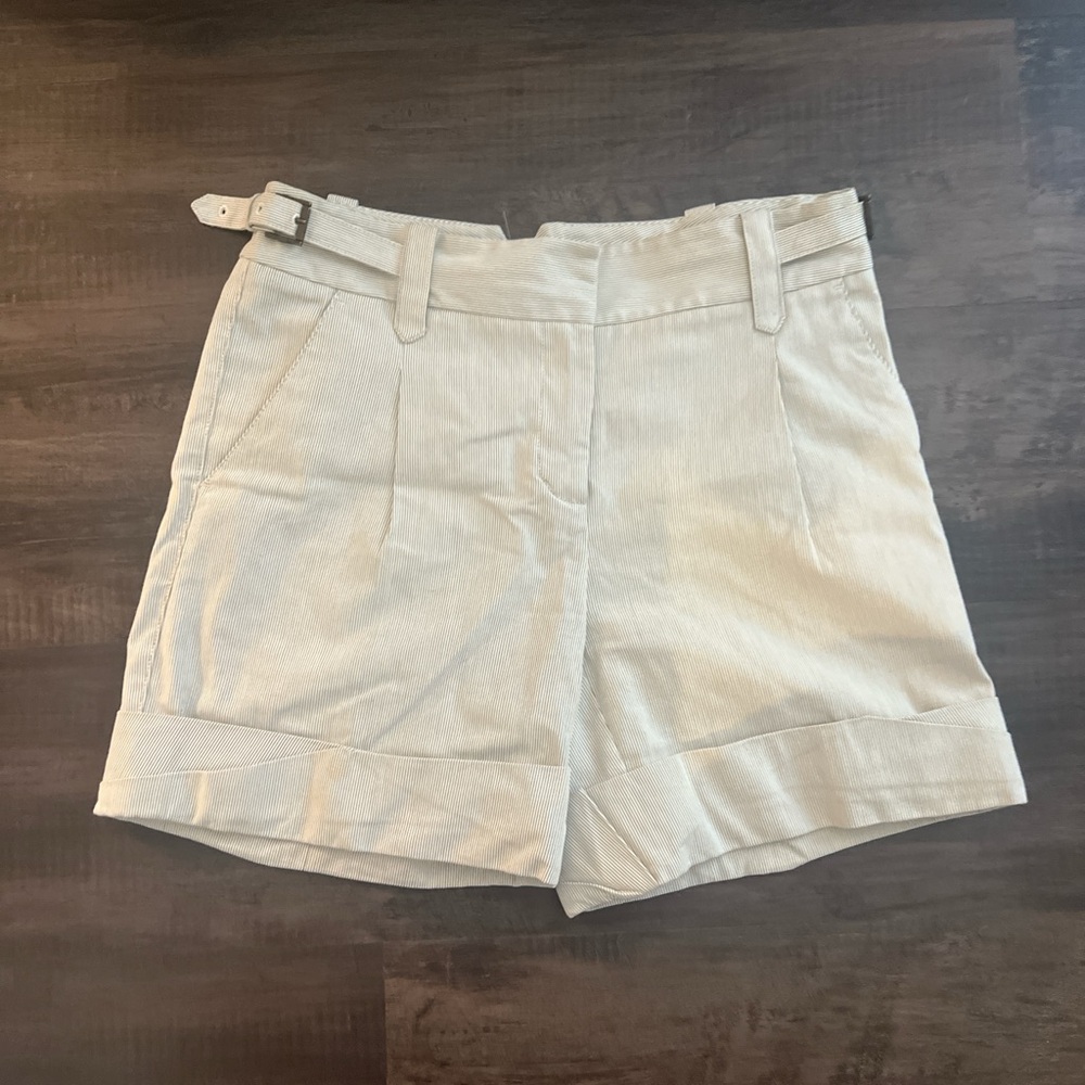 Vintage White & Grey Striped Shorts